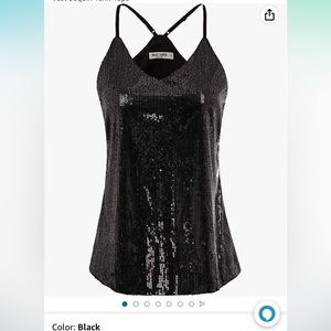Black Sequin Tank Top